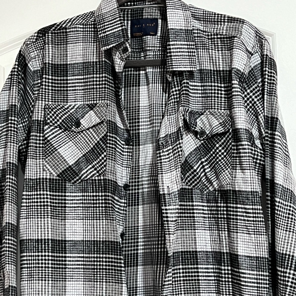 Grey and Black Button Down Shirt